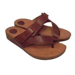 Nurture Camden Leather Sandals Adjustable Strap Cork Wedge Women's Sz 9